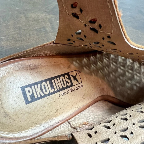 Pikolinos Capri Sandal Brandi Laser Cut Open Toe Boho Wedge Comfort - Picture 10 of 10